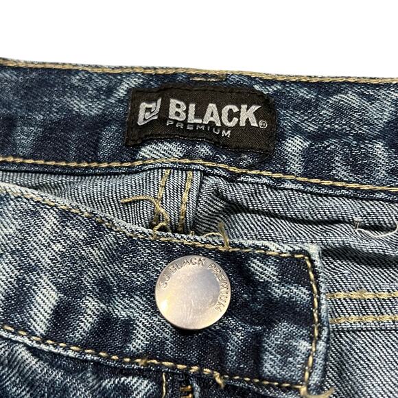 CJ Black Premium Slim Fit Distressed Zipper Acid Wash Denim Jeans Mens 30 32 - Picture 8 of 9